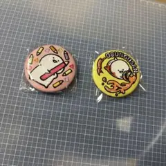 お文具といっしょ 刺繍缶バッジ お文具さん 2つセット