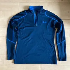【美品】UNDER ARMOUR ネイビー ハーフジップ アンダーシャツ SM