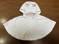 ファミリア ベビー フード付きポンチョ ホワイト