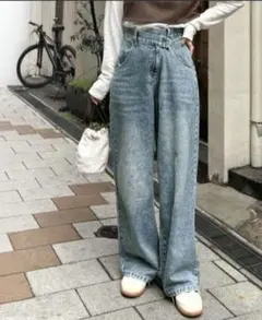 sayo×クラシカルエルフ アシメウエストワイドデニム