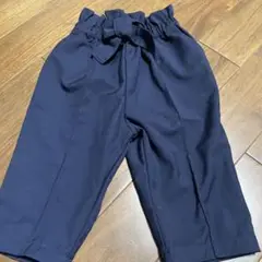 petit main ネイビー リボン付きパンツ 80