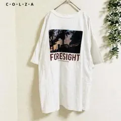 コルザ Tシャツ カットソー L 白　フォトプリント　ゆったりシルエット　✨のサムネイル