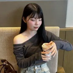 GRL ギャザースリーブ ワンショルダー 長袖 カットソー dk1260