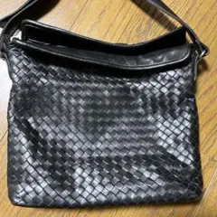 本革 メッシュ クロスボディバッグ ポシェット 斜めがけ ブラック