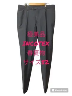 極美品 INCOTEX 春夏物 ウールパンツ ライトネイビー サイズ52のサムネイル