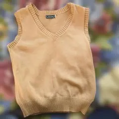 ベージュ Vネック ノースリーブ スクールベスト