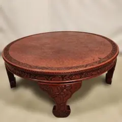 螺鈿細工 テーブル 机 座卓 鳳凰 鳥 花 黒 楕円 木製 工芸品 家具 レトロ 螺鈿細工 テーブル 机 座卓 鳳凰 鳥 花 黒 楕円 木製 工芸品 家具