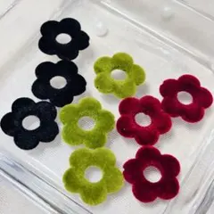 フロッキー　アクセサリーパーツ　ハンドメイドパーツ　フラワー　ビーズ