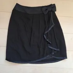 ef-de 黒スカート リボン付き ひざ丈