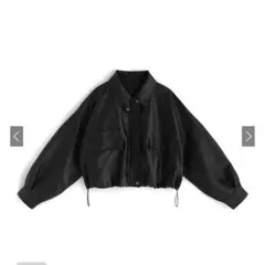 GRL 襟2wayレザーブルゾン　fo1951 ブラック　フリーサイズ