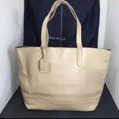 COLE HAAN トートバッグ ベージュ レザーのサムネイル