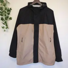 ナイロンジャケット　ジャンパー　黒✕ベージュ　Lサイズ　はっ水