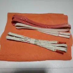 オレンジ 帯揚げと帯締め2本セット