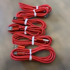 ALPHA LING 赤 USB充電ケーブル６本セット
