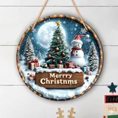【値下げ】クリスマス 木製ボード 飾り物 オーナメント ツリー 雪だるま