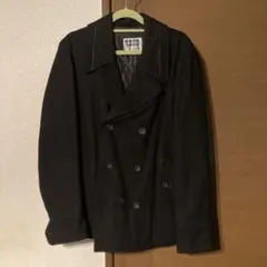 ウール ダブルブレスト ピーコート ブラックのサムネイル