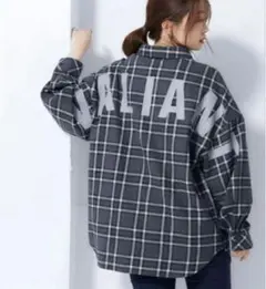 レディース オーバーサイズ ネルシャツL