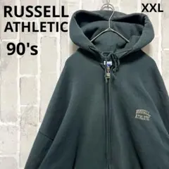 ラッセルアスレティック ジップパーカー XXL 刺繍 90s 裏起毛 メキシコ製