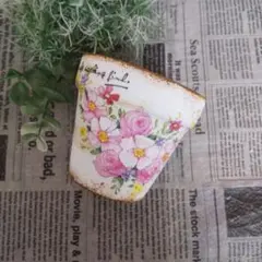 デコパージュꔛꕤ ミニハンギングリメ缶♡薔薇♡インテリア♡小物入れ