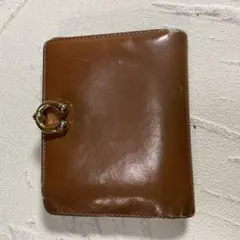 グッチ　GUCCIホースビット金具Wホック折り財布　2つ折り財布　レザーブラウン