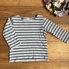 無印良品★　ボーダーボートネック 長袖カットソー 100cm!