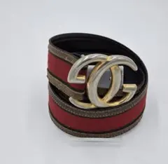 GUCCI 赤色キャンバスベルト