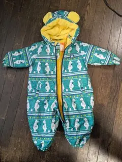 CCLTEAM ペンギン柄 フード付きオーバーオール 80