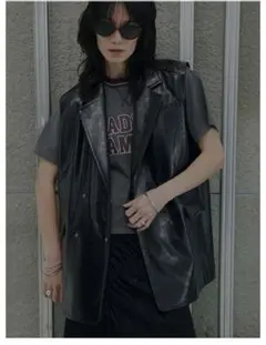 トップス CRASH FAKE LEATHER N/S JACKET CRASH FAKE LEATHER JACKET – NOUNLESS
