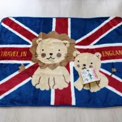 アクリル毛布　ハーフケット　イギリス国旗ライオンブランケット 100x140cm