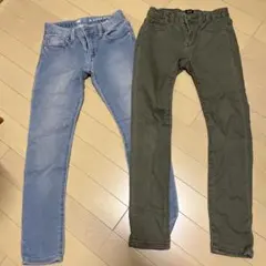 美品 ギャップ ストレッチスーパースキニー デニムパンツ 130cm 2色セット