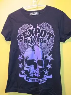 SEX POT ReVeNGe スカルプリント Tシャツ ブラック S