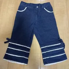 【美品】ShirleyTemple デニムパンツ レース リボン 110サイズのサムネイル