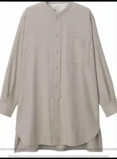 無印良品　[男女共用]スタンドカラーロングシャツ　オフホワイト　BCJ16A1A