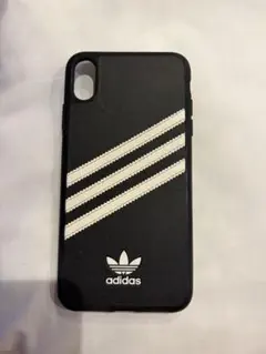 美品　adidas iPhone10ケース ブラック 白ライン スマホケース