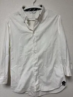 都*様 EDIFICE （エディフィス） ホワイト 長袖シャツ サイドロゴ付き