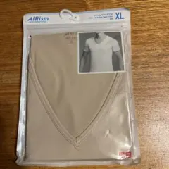 UNIQLO AIRism VネックTシャツ XL ベージュ