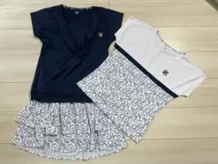 フィラ 白ネイビー星柄テニスウェア 上M下S（Mサイズ相当）サイズ　３点セット