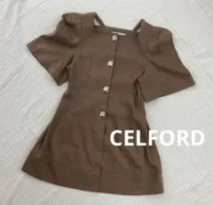 CELFORD セルフォード リネン混 ボタンダウンブラウス　金ボタン 36のサムネイル