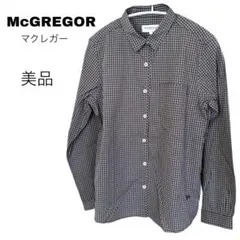 McGREGOR チェック柄 長袖　シャツ ネイビー系　レディース　美品　登山