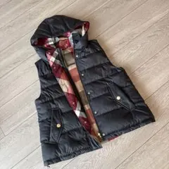 ブルーレーベルクレストブリッジ/ダウンベスト ブラック チェック裏地