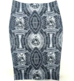 H & M 新品未使用！幾何学模様 タイトスカート ブルー グレー