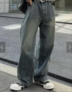 Chikashitsu+ vintage wash denim pants