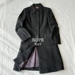 ロペ ウールコート アンゴラ混 上品 チャコールグレー 9AT 冬 通勤