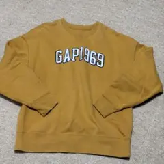 GAP 1969 로고 자수 크루넥 스웨트 겨자 S