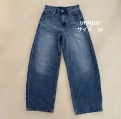 ユニクロ　バギーカーブジーンズ　24 67ブルー　股下72センチ