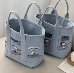 最安値　新品　スヌーピー　刺繍バック　デニムトートバッグ　ミニバック　刺繍