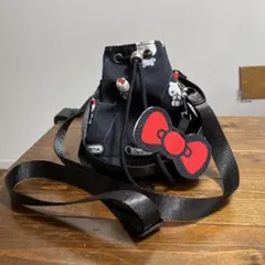 パーキングデリバリー サンリオ コラボ　ナップサック　ブラック 売り切れ品】コインパーキングデリバリー サンリオ コラボ