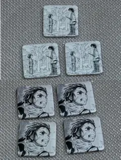 鬼滅の刃 ダイニング お楽しみくじ 台本表紙 スクエア缶バッジ 竈門炭