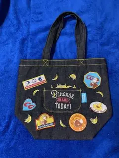 おさるのジョージ　トートバッグ　デニム　ワッペン　ランチバッグ　刺しゅう