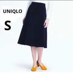 美品 UNIQLO S ネイビー コーデュロイ フレアスカート コットン